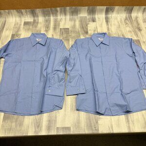 ✅Mens M-RG Red Kap/Image Plus Blue Industrial Long Sleeve Button-Up Work Shirts